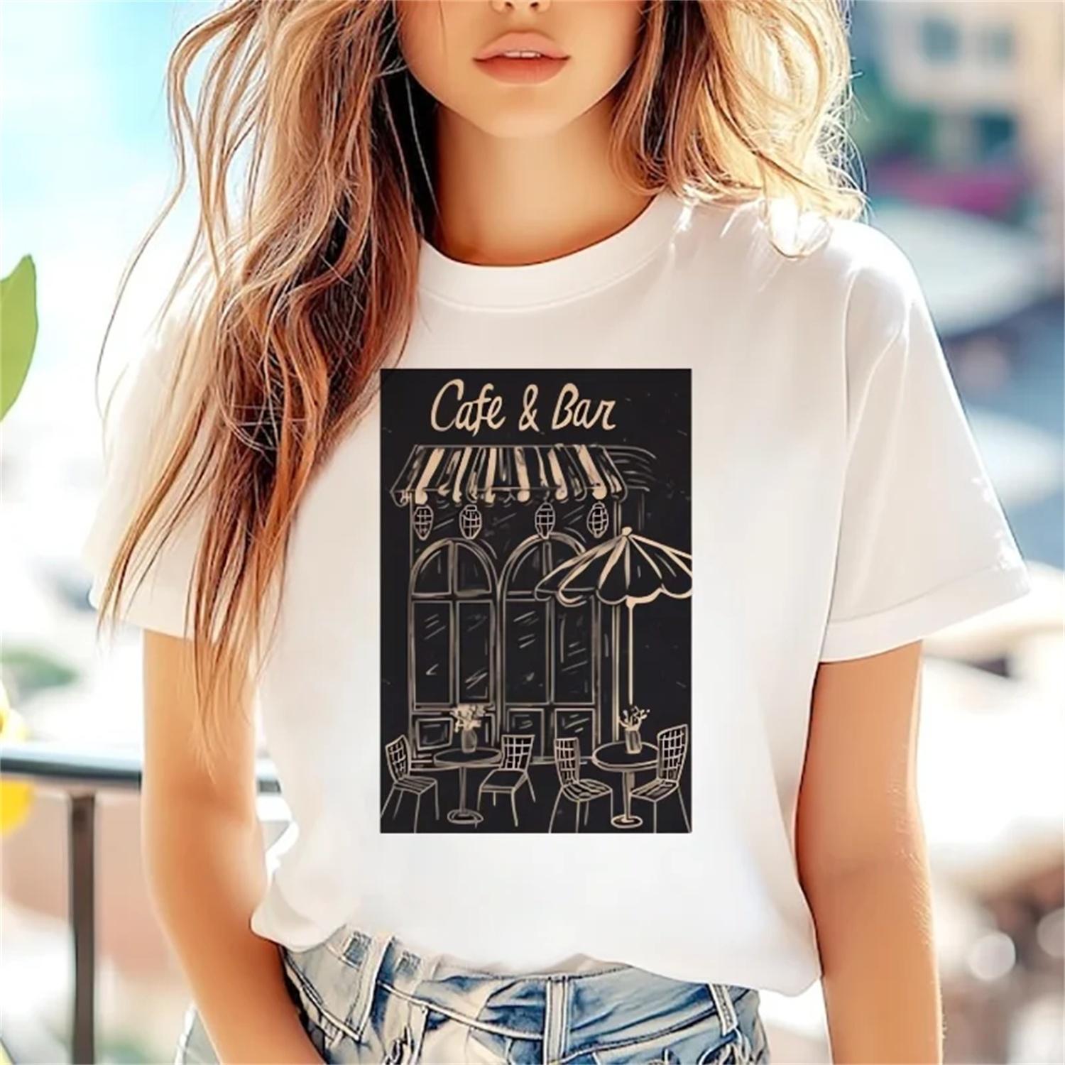 

Fashionable Retro Printed Pattern Short Sleeved Round Neck Casual Women s Versatile Summer Top Clothing Regular Women s T-Shirt XXXXXL білий