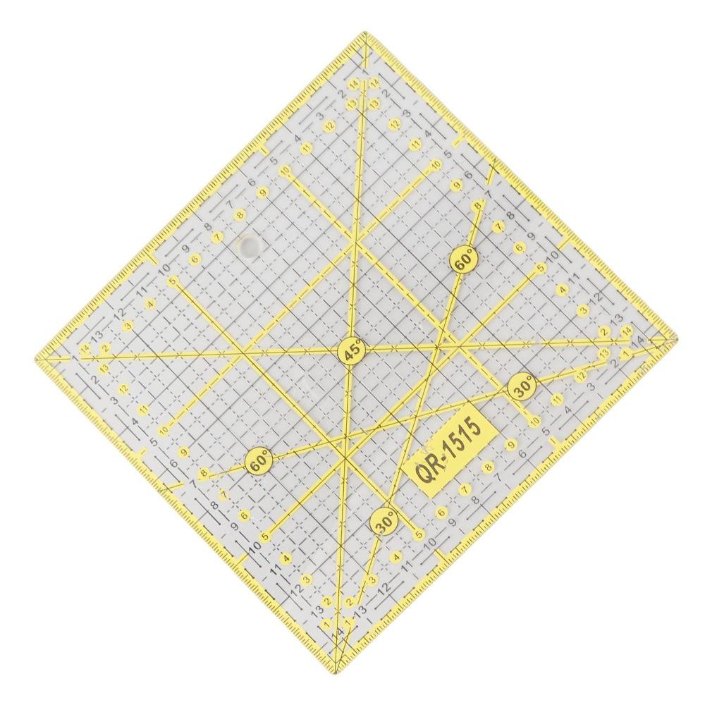 2pcs plastic Fabric Cutting Ruler 15cm x 15cm Quilting Tool DIY Square Quilting Ruler  For Sewing