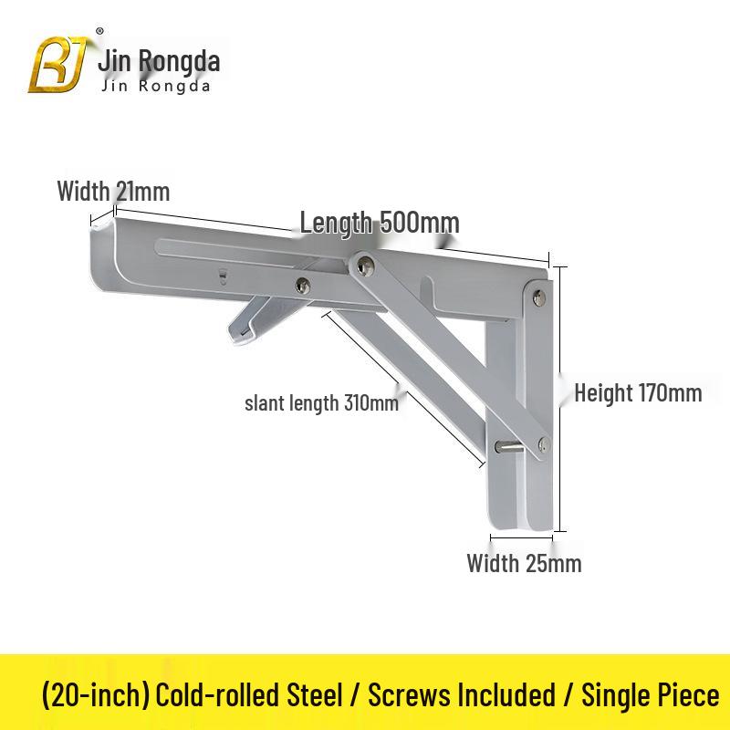 Stainless Steel Foldable Triangle Shelf Bracket Wall-Mounted Storage Rack
