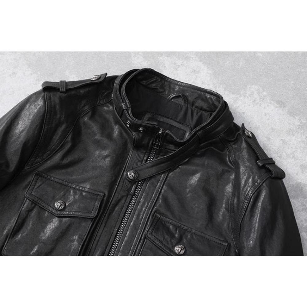 Chinese Size Men Leather Jacket Style Genuine Cowhide Soft Slim Fit Spring Autumn