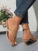 European & American Fashion Women's Thong Flip-Flops: 2026 Summer Fairy Style Square Toe Stiletto Heel Sandals