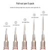 Japanische Nailart Liner Stifte: Set mit 5 Kupferröhrchen zum Zeichnen von Linien, Punkten, Blumen und feinen Details.