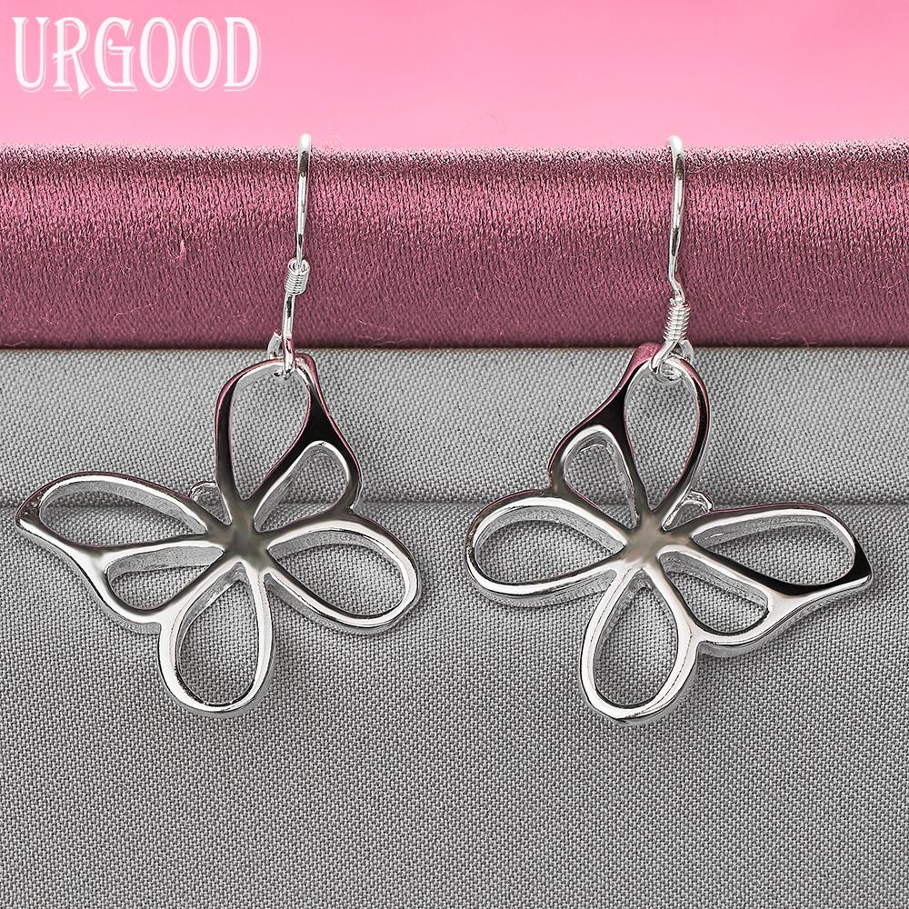 925 Sterling Silver Butterfly Pierced Earrings Wedding Jewelry