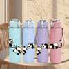 1PC Panda Bamboo Cartoon 750ml Color Plastic Sports Water Bottle Leakproof Flip Straw Lid Suitable for Sports Office Home Use