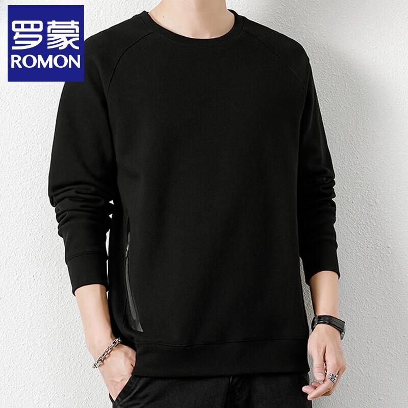 Romon Men's Loose-Fit Round Neck Long Sleeve Sweatshirt