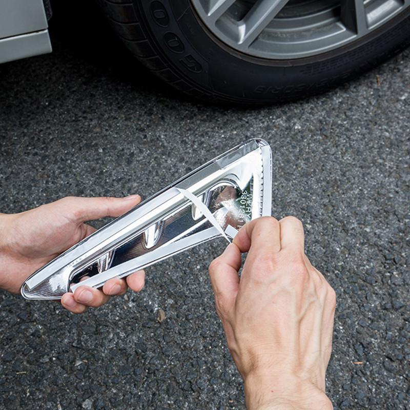 2PCS Carbon Fibre Fender Side Air Vent Trim Sticker for BMW X3 G01 2017 2018 New Style Chrome Silver ABS Car Styling Accessories