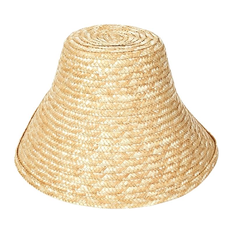 Natural Woven Straw Bonnet Hat Decorative French Style Wide Brimmed Sun Hat For Outdoor Garden Party Photography