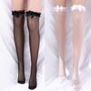 Breathable Transparent Lace Elastic Korean Style Bow Stockings High Knee Socks Polyester Hosiery