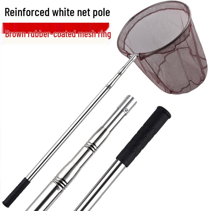 Telescopic Fishing Landing Net with Adjustable Handle and Fine Mesh