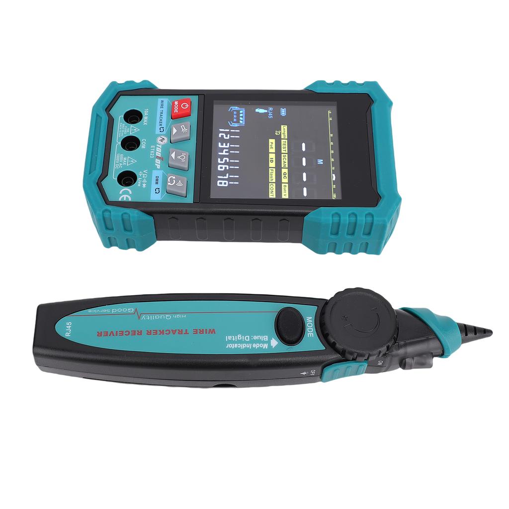 2 In 1 Network Cable Tester and Multimeter, RJ45 BNC Telephone Line Tester, Ethernet Wire Tracker with Length
