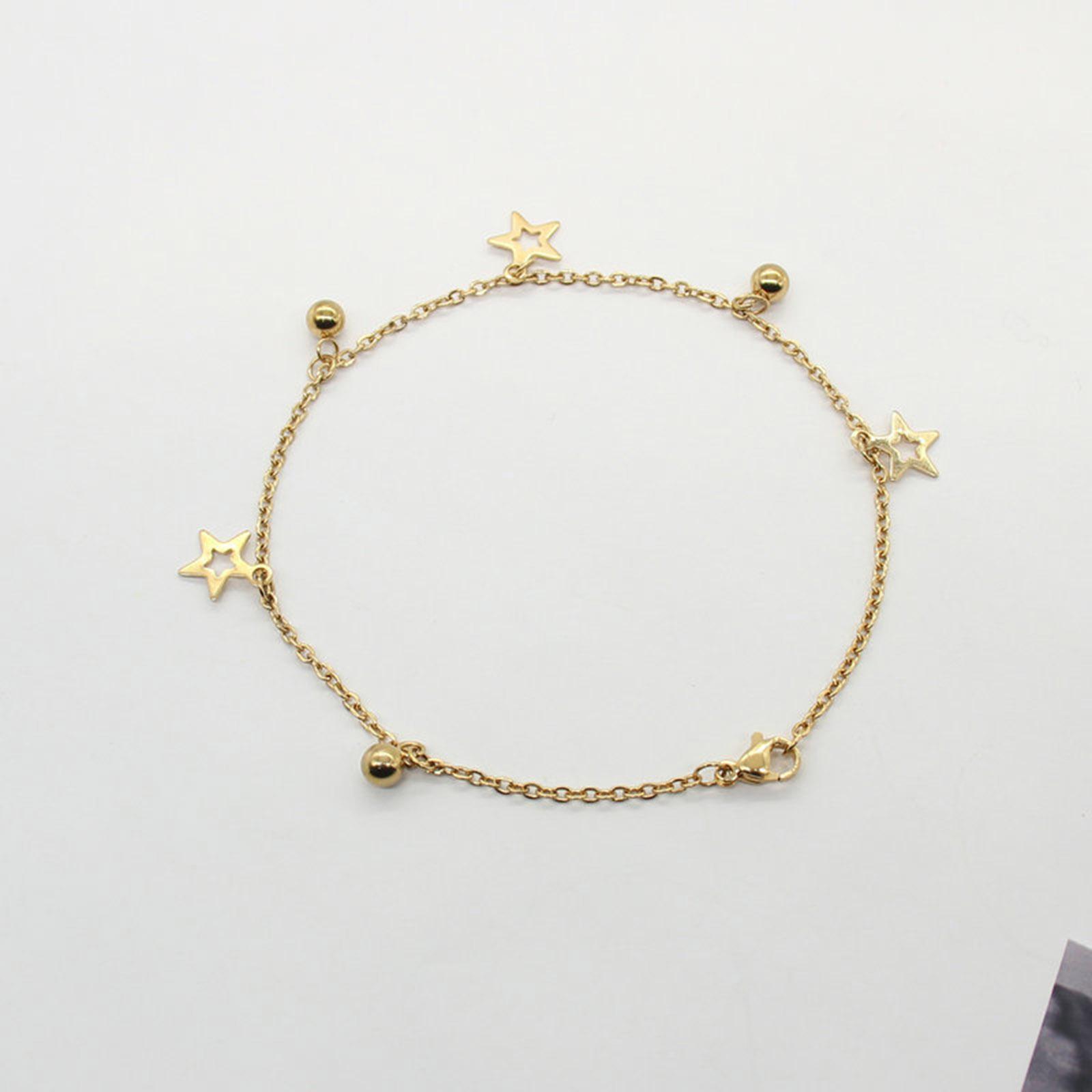 

1PC Stainless Steel Star Heart Butterfly Anklet Gold Color Pendants Chain Anklet For Women Summer Beach Foot Show Sandal Jewelry