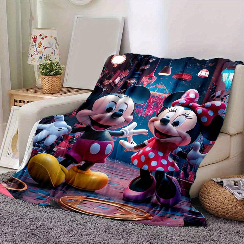 1PC Mickey & Minnie Mouse Cartoon Blanket, Seasonal Universal, Home Decoration, Throw Blanket, Soft Flannel Throw Blanket, Versatile & Cozy 100x150cm