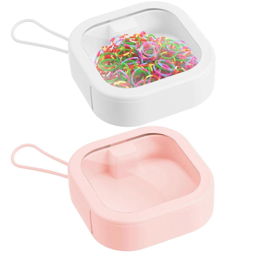 Container For Hair Accessories Mini Hair Tie Holder Organizer Wall Mounting TPE Material 9.50X9.50X3.00CM 2Pcs