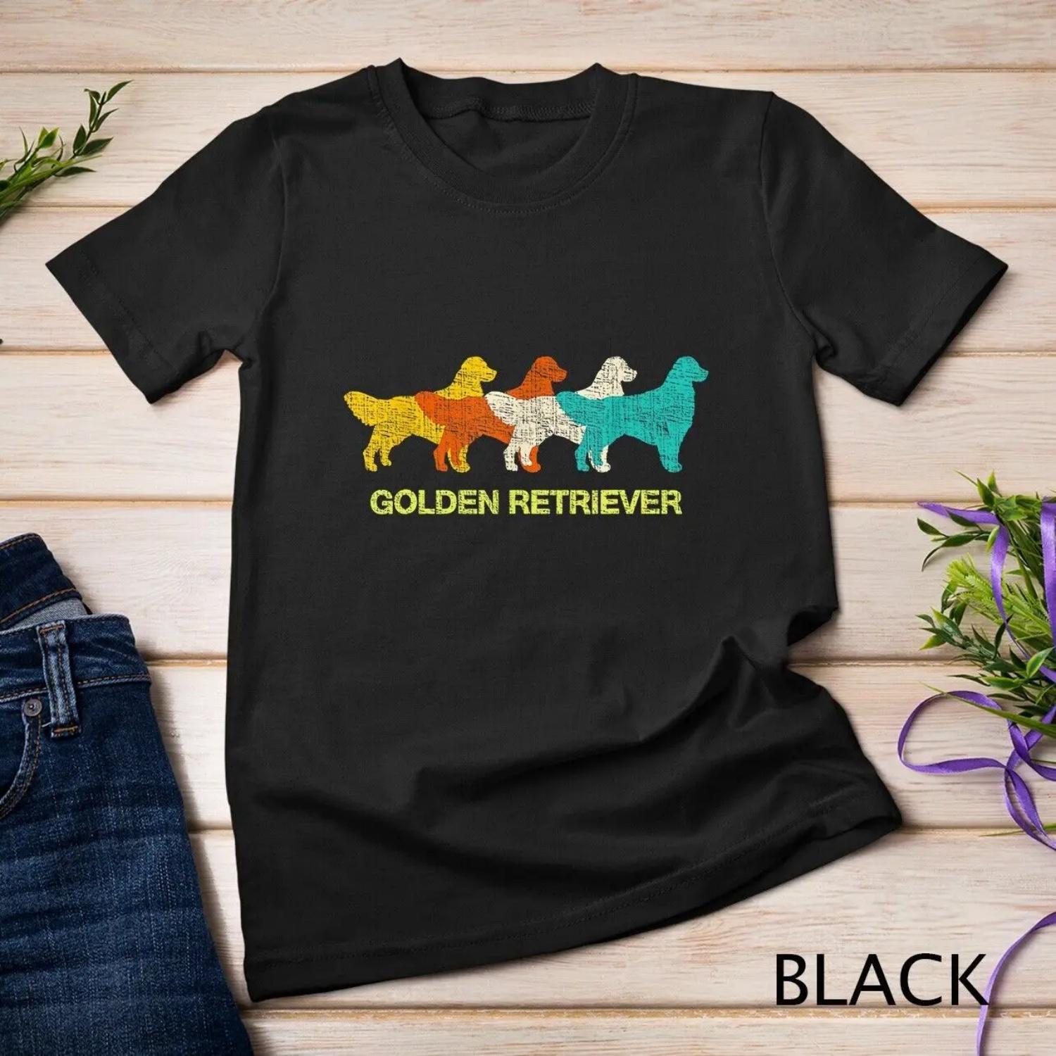 Retro Golden Retriever T Shirt S