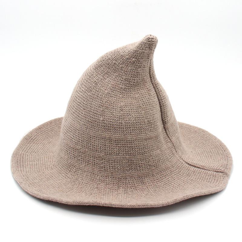Thickened Wool Foldable Witch Hat Halloween Eaves Spiked Witch Hat Cosplay Hat