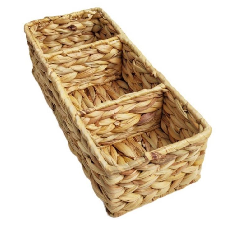 Practical Divided Straw Basket For Efficient Home Organization And Space Saving