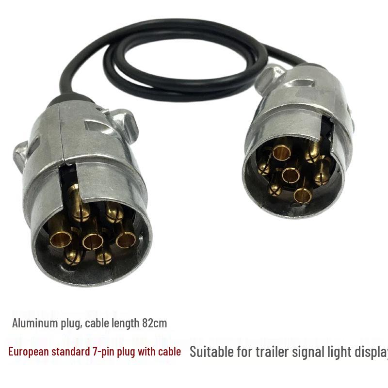 European 7-Hole Power Cord with European Plug, 1.5m Flat Wire & Trailer Connector