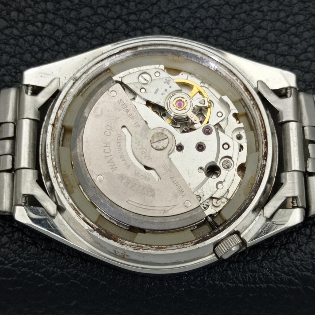 JAPAN MENS GENUINE VINTAGE CITIZEN AUTOMATIC 8200 SILVER DIAL WATCH A500279-2 R151b-a500279