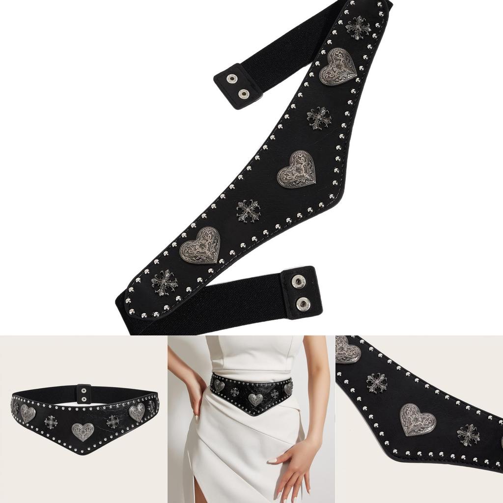 Womens Leather Waist Belt With Heart Shaped Buckle For Vintage Fashion And Waist Cinching