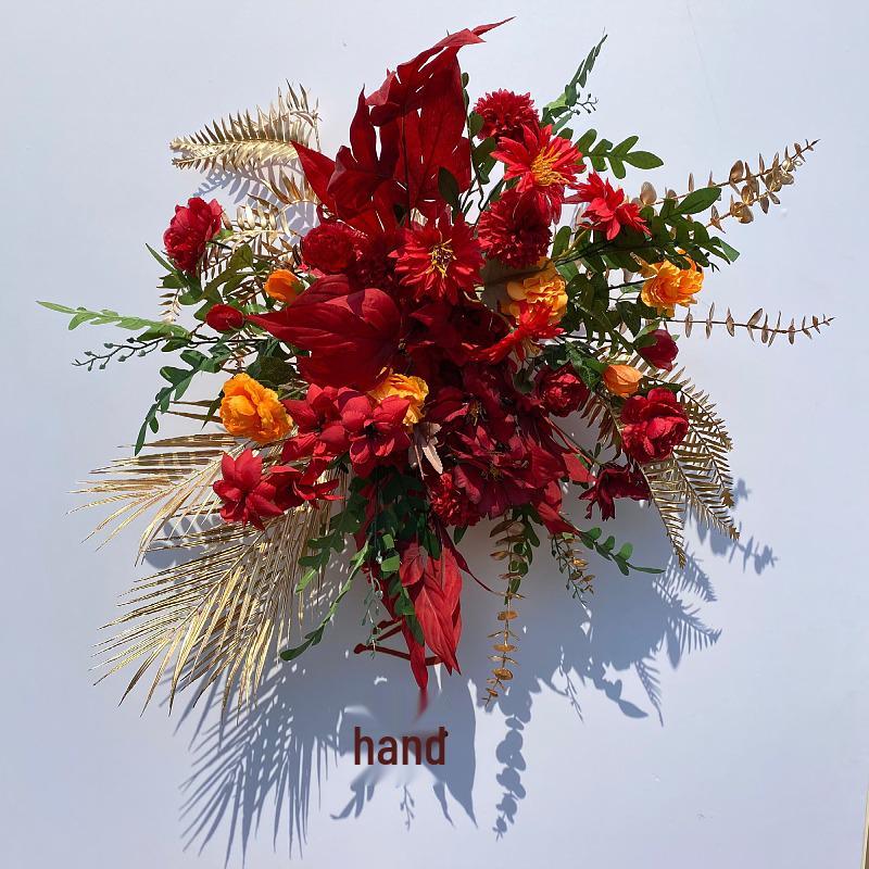 

Китайская свадебная дорожка для прохода из шелковых цветов с обработанными углами