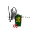 Medieval Castle Soldier Action Figures Building Block Empire Templars Lancer Warrior Militia Helmet Shield Sword Bow Toy Gifts