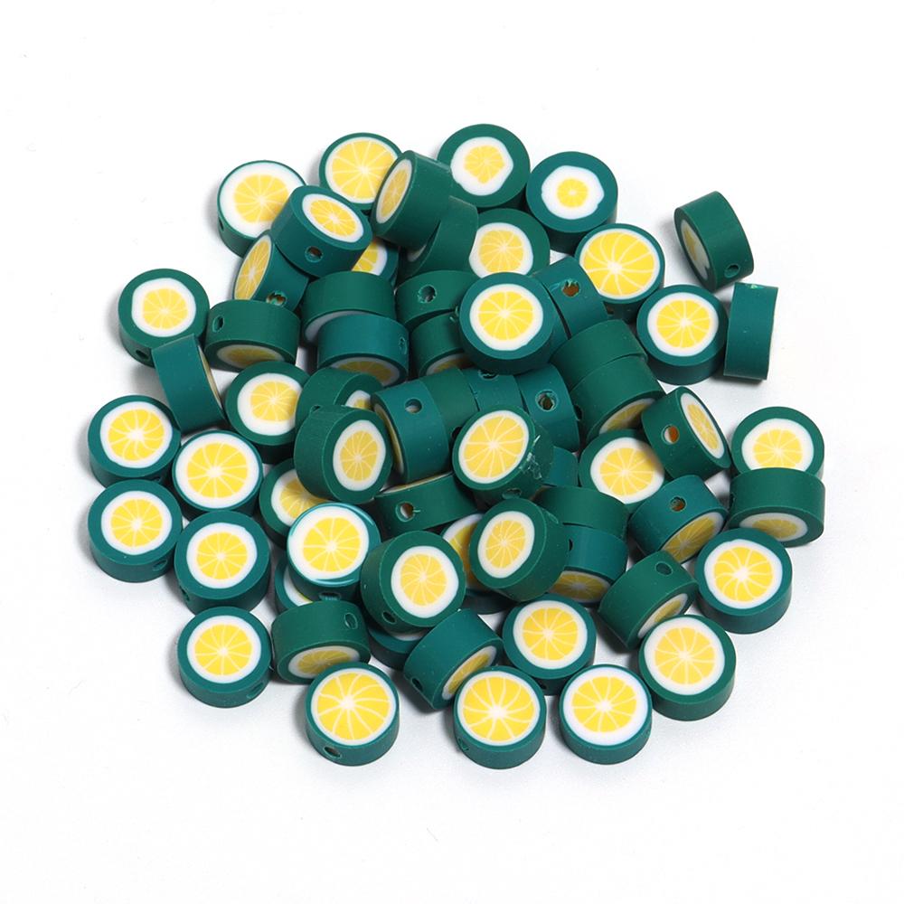 50pcs Fruit Soft Polymer Clay Beads Pottery Loose Spacer Beads For Jewelry Making DIY Bracelets Necklace Earrings Accessories