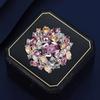 Exquisite Brokat-Blütenbüschel-Brosche High-End Damen Luxus Temperament Kristallbrosche Nischen-Design Anstecknadel Anzugzubehör