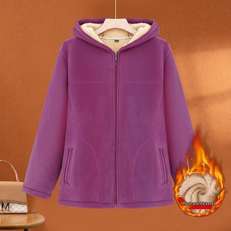 Damen Winter Fleecegefütterter Baumwollmantel für Mittelalte & Ältere