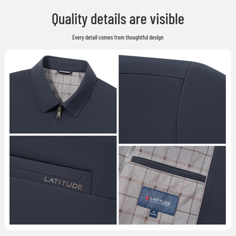 MONTAGUT Men's Wrinkle-Resistant Blended Lapel Jacket