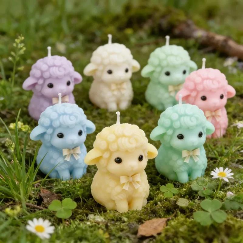 Latest Models 3D Fluffy Sheep Silicone Mold Cute Lamb for Sheep Candle Soap Resin Plaster DIY Aromatherapy Craft  Lovely