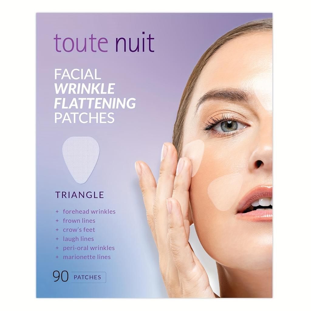 90Pcs Facial And Forehead Wrinkle Patches - Small Patches Suitable For Eyes Lips And Forehead - Triangular Non-Facial Tape Ideal For Treating