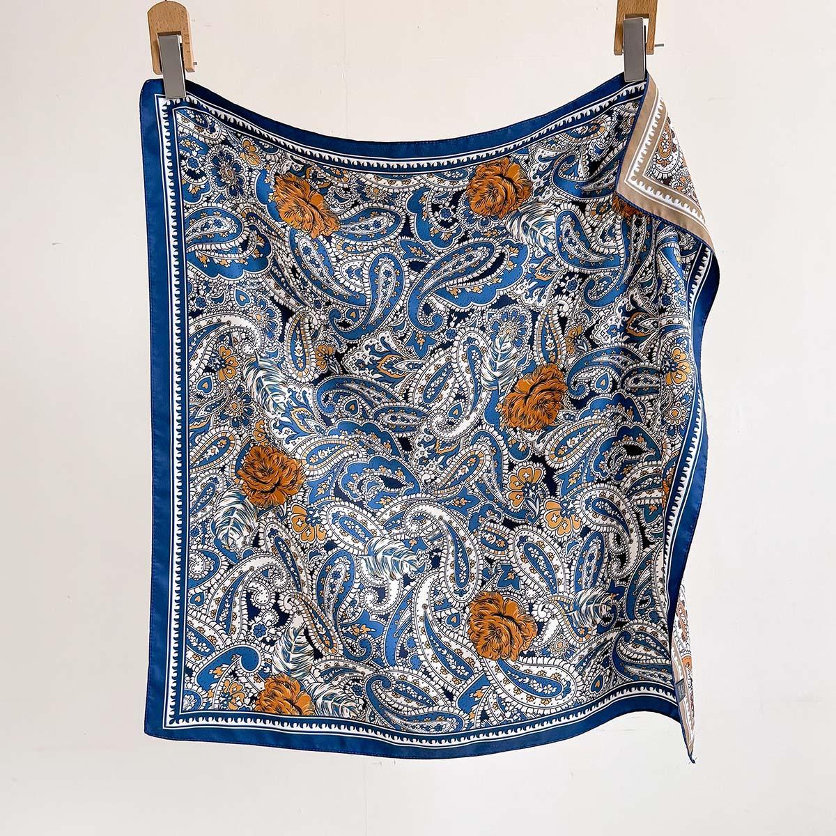 

Ретро Имитация Шелка Квадратный Шарф Женский Двусторонний Принт Шейный Платок Банданы Модные Повязки для Волос Шали Палантины Для Путешествий