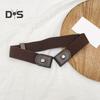 Lazy Belt Comfortable Elastic Design Faux Leather Waistband Adjustable Fit Invisible Jeans Belt Daily Wear