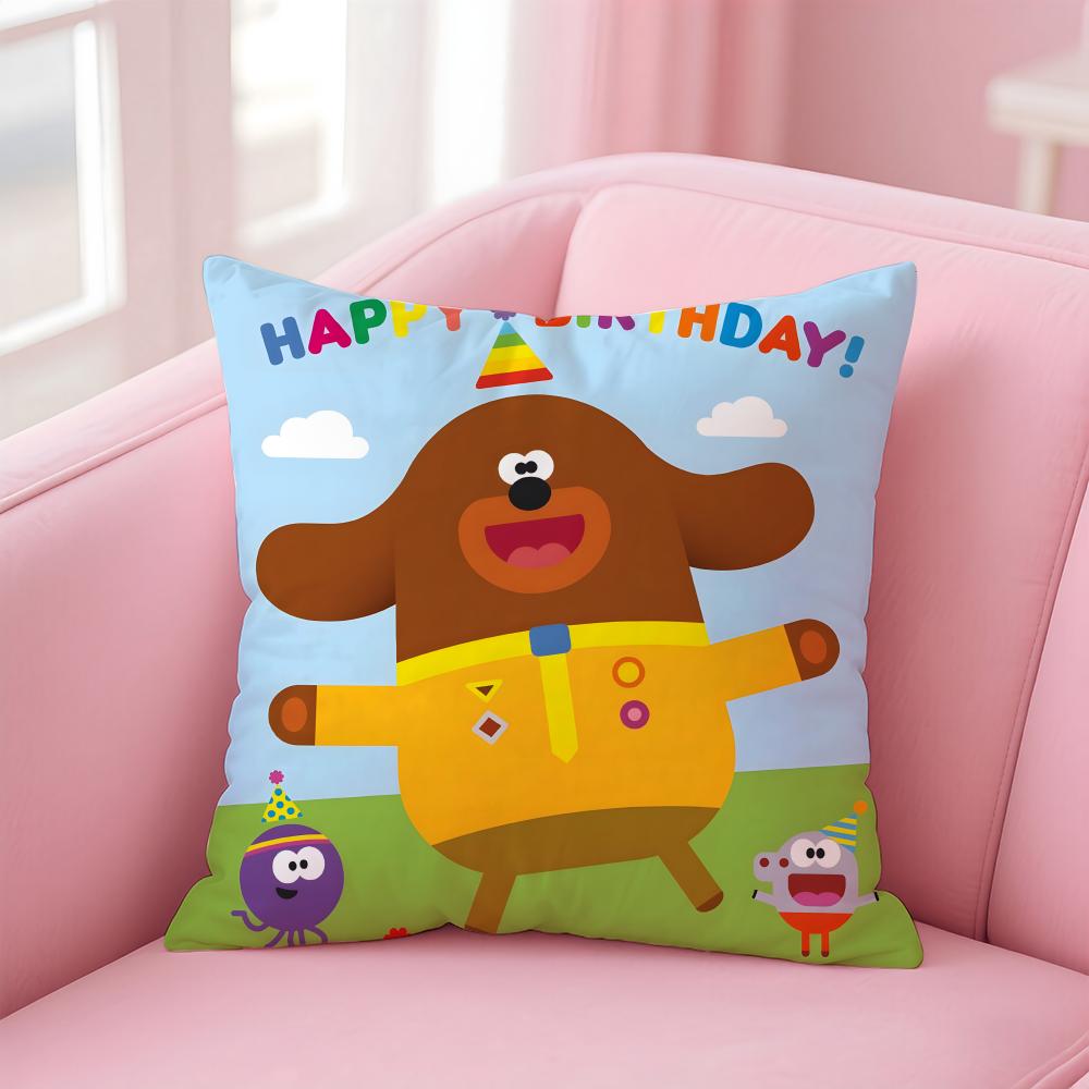 H-Hey Duggee cartoon Cushion Cover Home & Car Multi-Scene Pillow Cover - Reversible, Soft & Durable for Daily Use