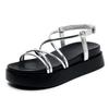 Roman sandals women's 2026 new summer thick-soled one-word belt versatile fashion flat-bottomed fairy style muffin women's shoes