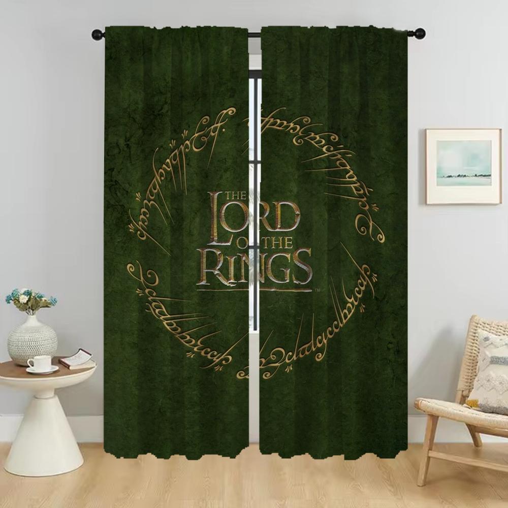 L-Rings Window Curtain for Room 2 Panel Elegant Room Curtains Home Interior Curtains Halloween Decoration Shades Partition Child