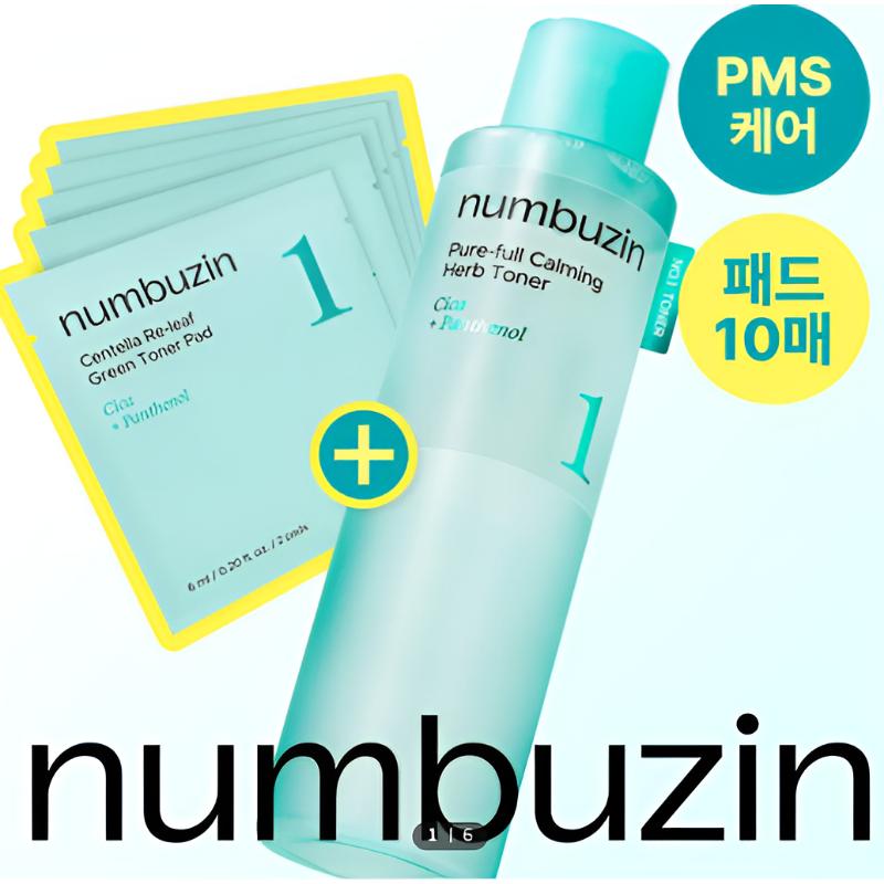 [NUMBUZIN] No.1 Clear & Calm Soothing Toner 300ml Set (+10 Pads)