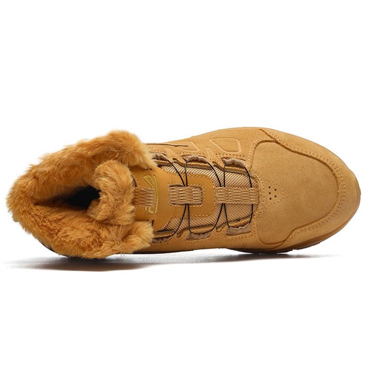 Fila Outdoor Professional Fleece Fabric Mid-Top Casual Running Shoes Women Sneakers Honey-Yellow A12W142210FHS