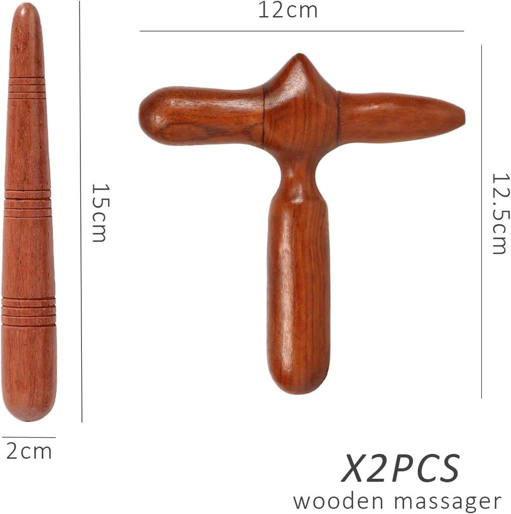 2-Piece Wooden Foot Massager Set – Self-Massage & Physiotherapy Tools Made in Thailand