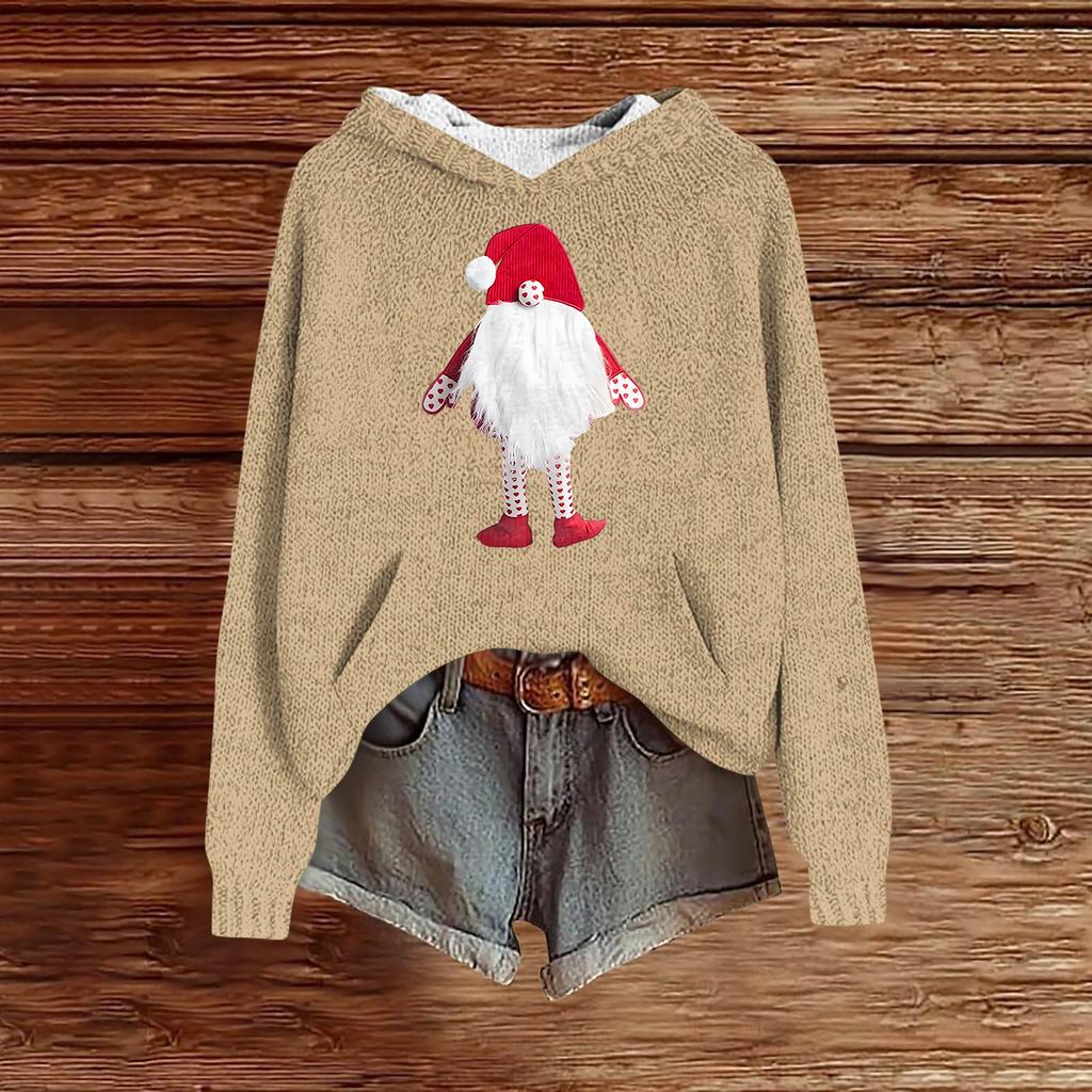 Sweatshirts For Women Knit Sweater Cute Shirt Fall Pullover Hooded Sweatshirt