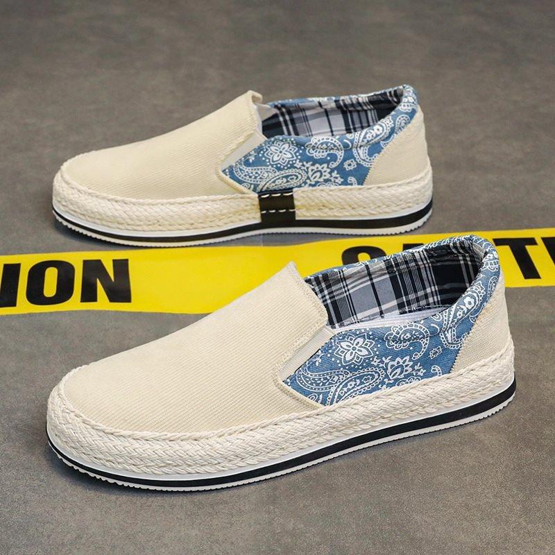 Men's Canvas Slip-on Loafers Moccasins Boat Espadrille Leisure Walking Sneakers Fashion Casual Plus Size