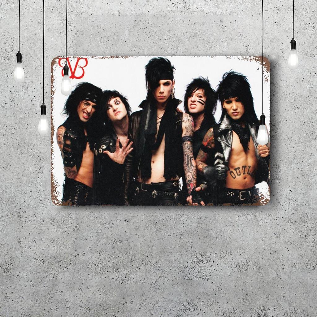 Poster Decorativo Black Veil Brides Segno di Latta Vintage Segno Metallico Placca Decorativa per Pub Bar Man Cave Club Decorazione Murale