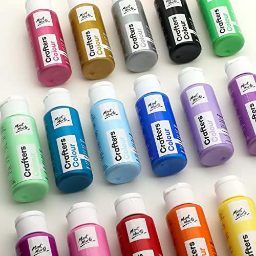 Mont Marte Acrylic Paint Set 21pc X 60ml Crafters Colour Discovery - Ideal for Crafts and Art - Perfect for Beginners, Students, and Craft Activities