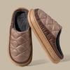 Autumn and winter down men's cotton slippers indoor home waterproof and slip-resistant couple plush cotton drag men's winter