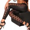 Legginsy Z Koronkowym Przodem Dopasowane Sexy