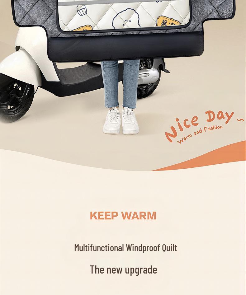 Universal All-Season Windproof Electric Vehicle Windshield with Thick Winter Fleece