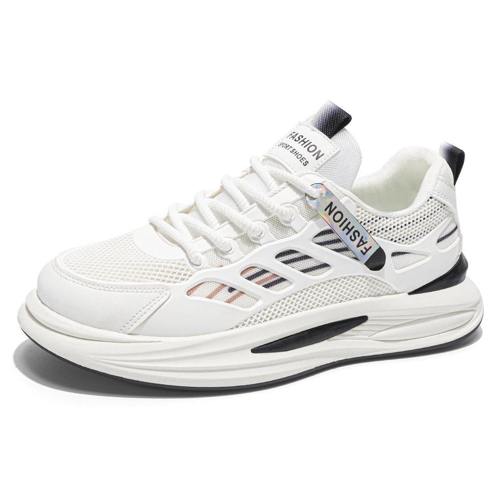 Męskie letnie oddychające sneakersy z siateczki: Modne, na grubej podeszwie, casualowe i wszechstronne buty do skateboardingu.