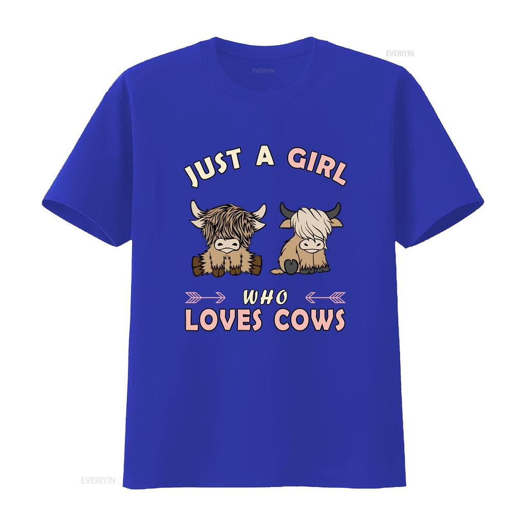 Just Girl Who Loves Cows Fashion  T Shirt Women Soft Stretchy Summer Top Unique Print Design Cute Trendy Daily Wear Cow Lover