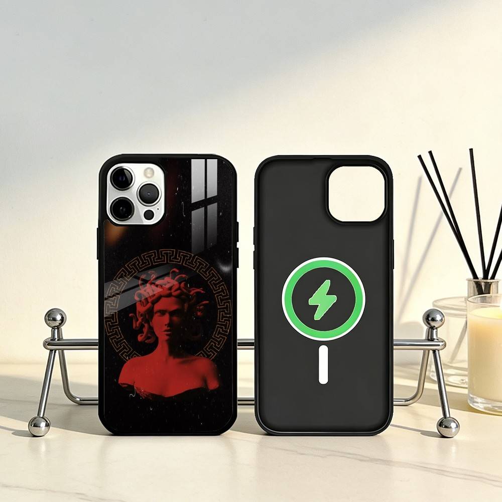 Medusa G-Greek Mythology Phone Case For iPhone17,16,15,14,13,12,11 Plus,Pro Max Magnetic For Magsafe Wireless Charging