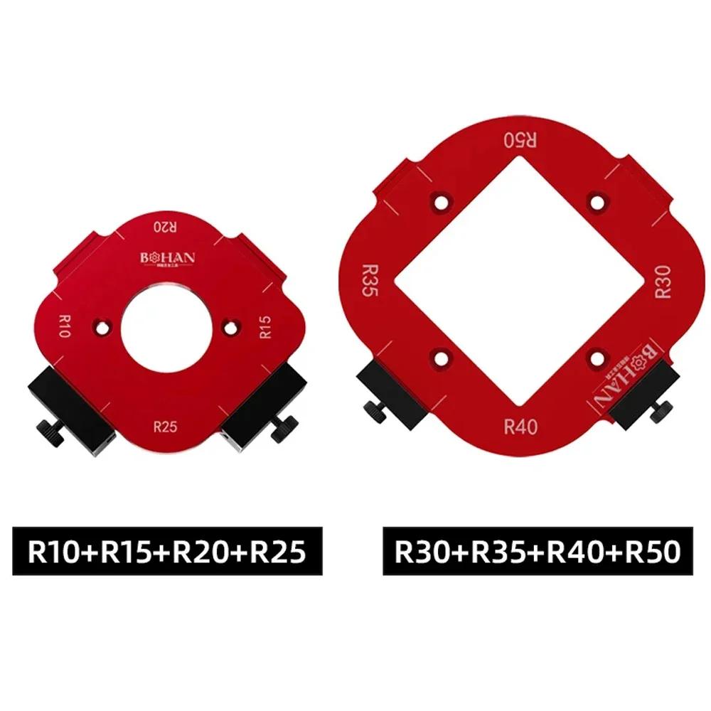 4in1 Woodworking Router Arcs Angle Positioning Template Corner Radius Routers R10-R50 Radius Jig Woodworking Positioning Tool